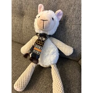 Scentsy Buddy White Llama Plush Stuffed Animal with Scarf Kids Toy EUC